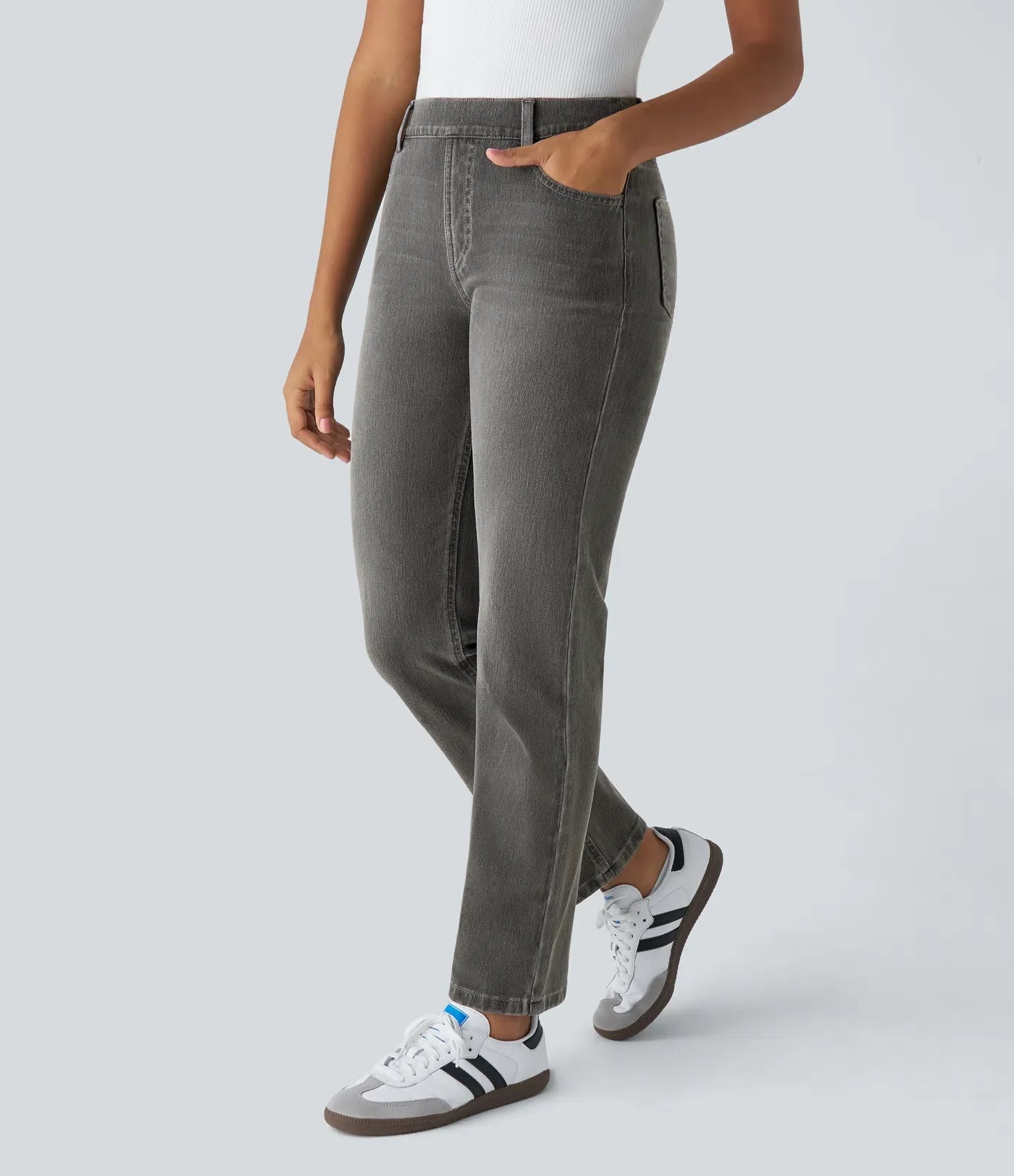 Anna | Elastische broek met hoge taille