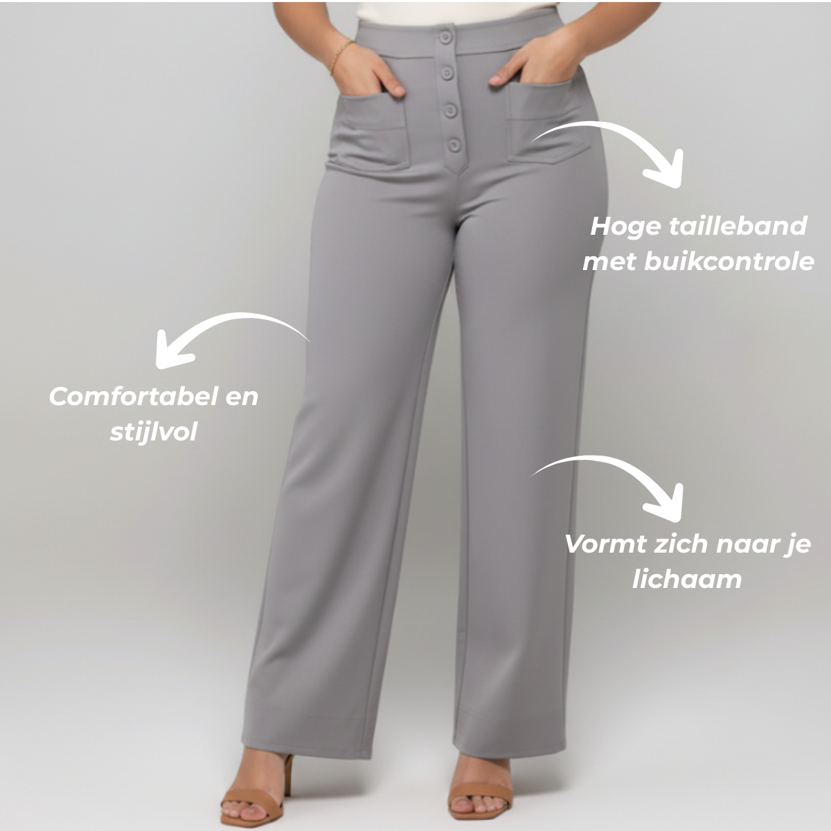 Elsa | Elastische broek met hoge taille