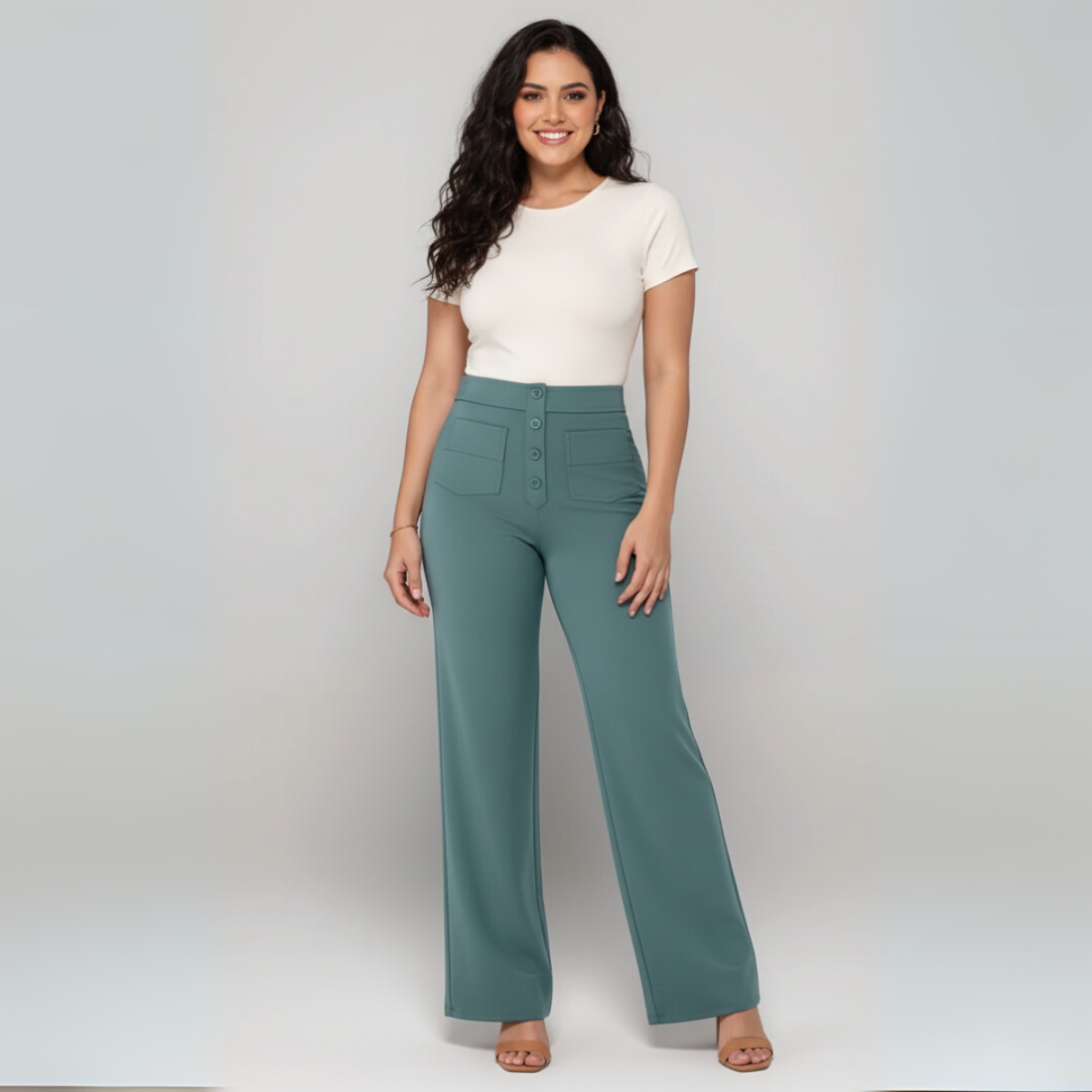 Elsa | Elastische broek met hoge taille