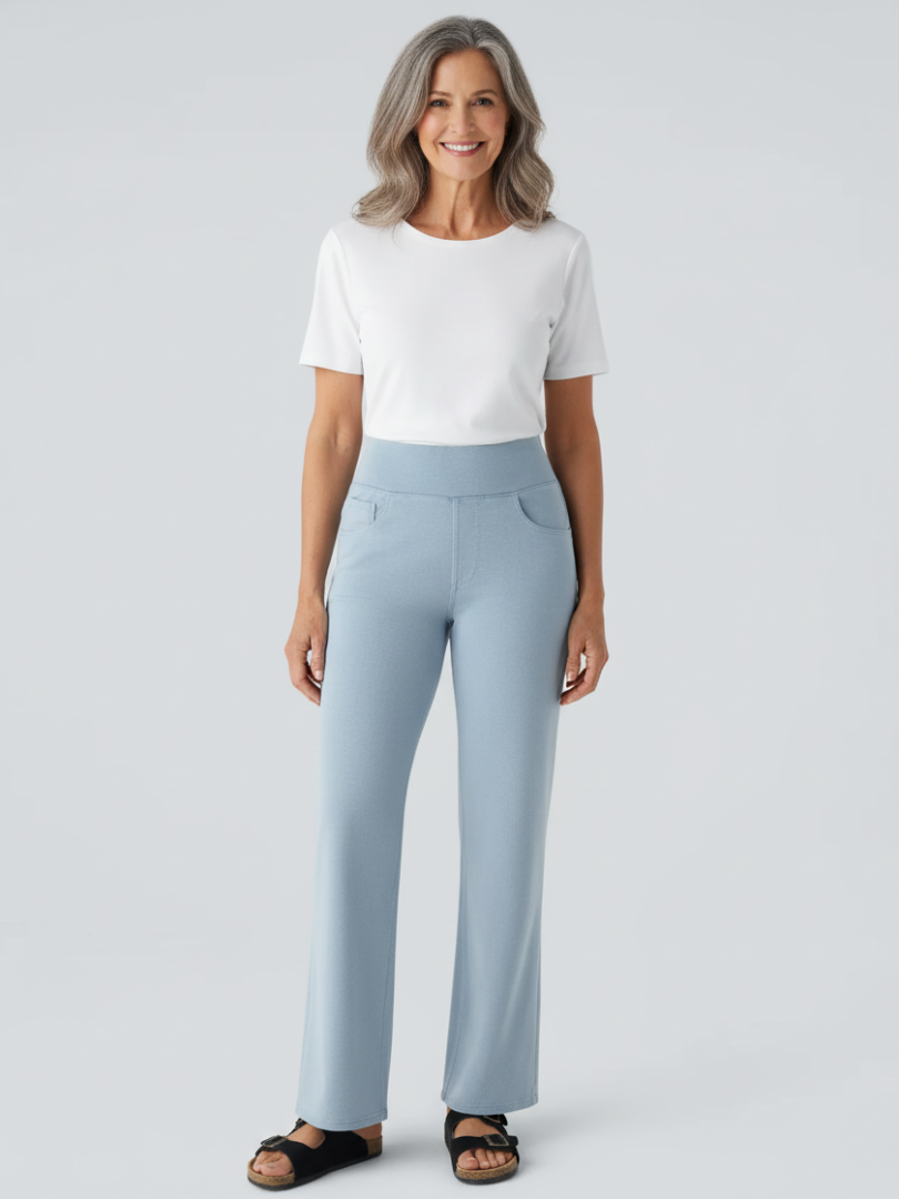 ElsaShape Denim Hoge Taille Jeans met Zakken – Comfortabele Look