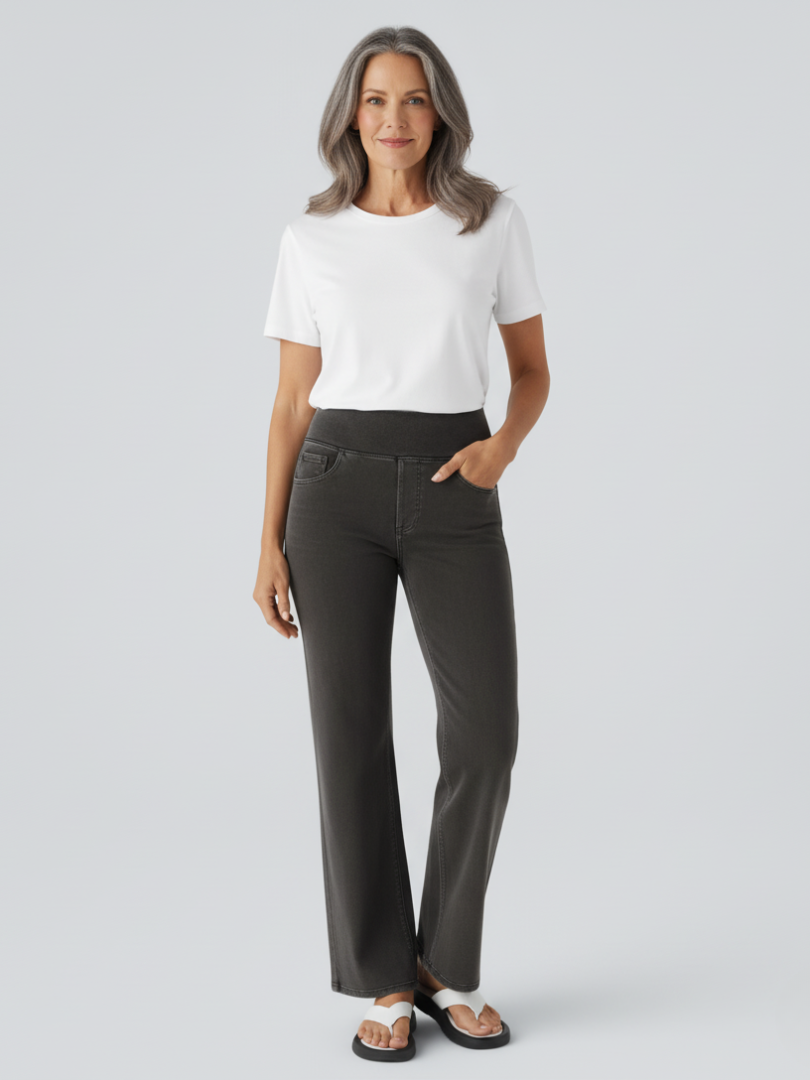 ElsaShape Denim Hoge Taille Jeans met Zakken – Comfortabele Look