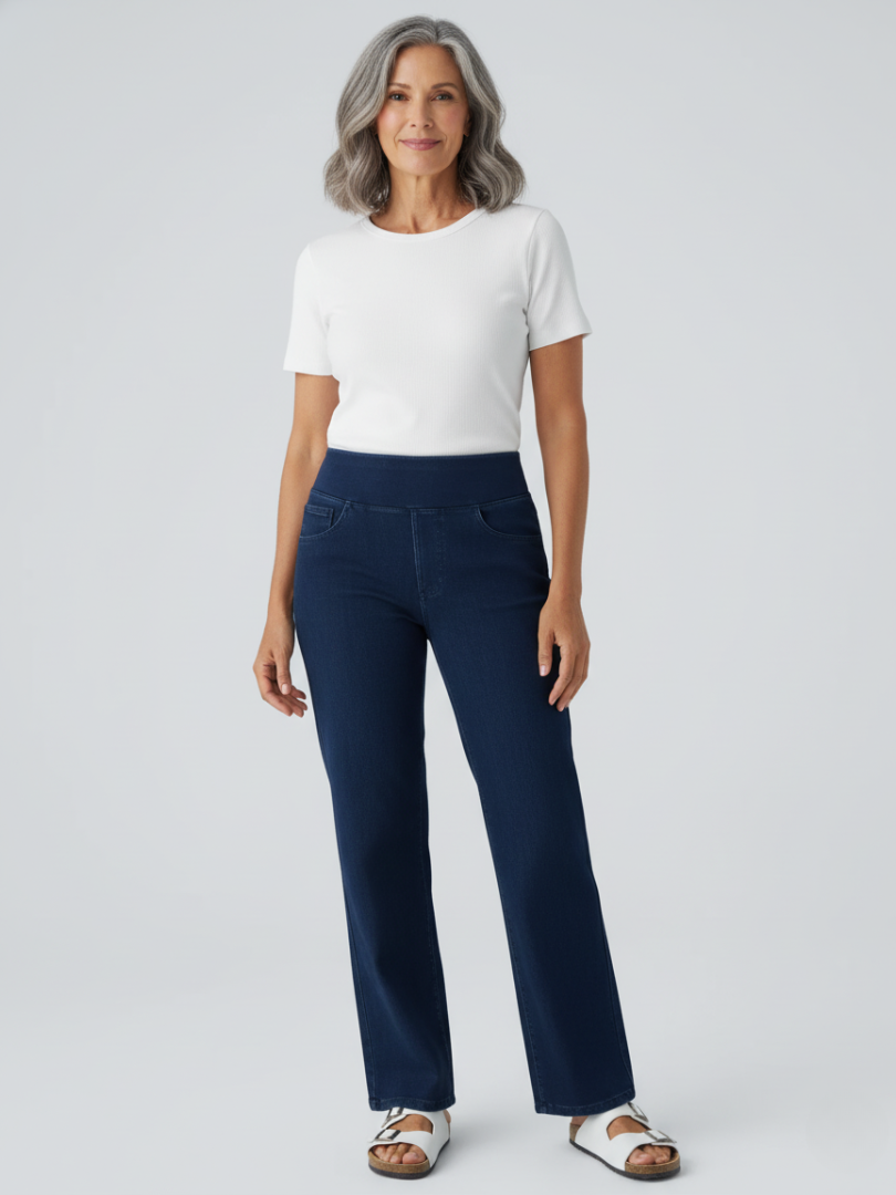 ElsaShape Denim Hoge Taille Jeans met Zakken – Comfortabele Look