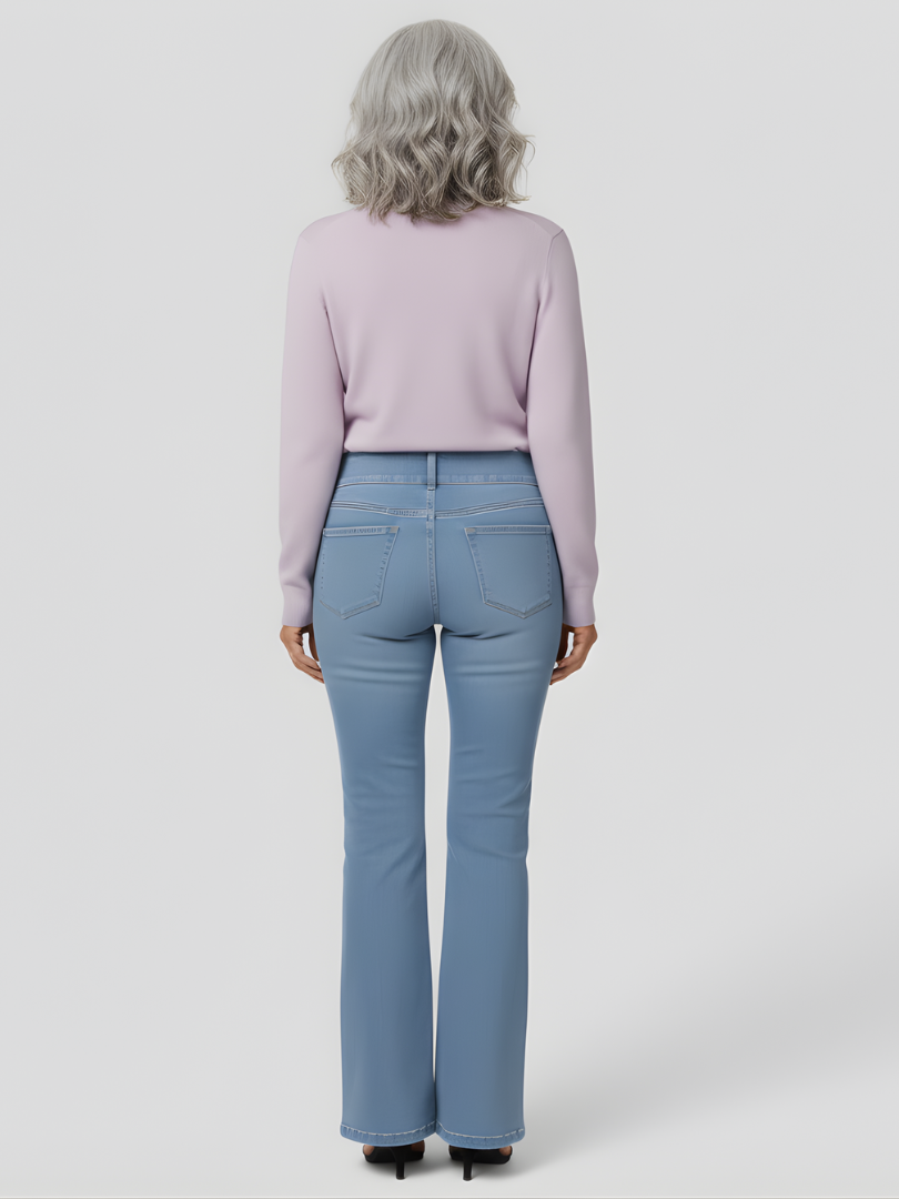 ElsaShape Hoge Taille Jeans met Crossover Band - Gewassen Look