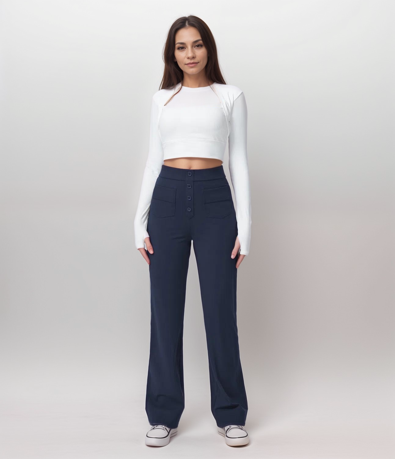 Elsa | Elastische broek met hoge taille