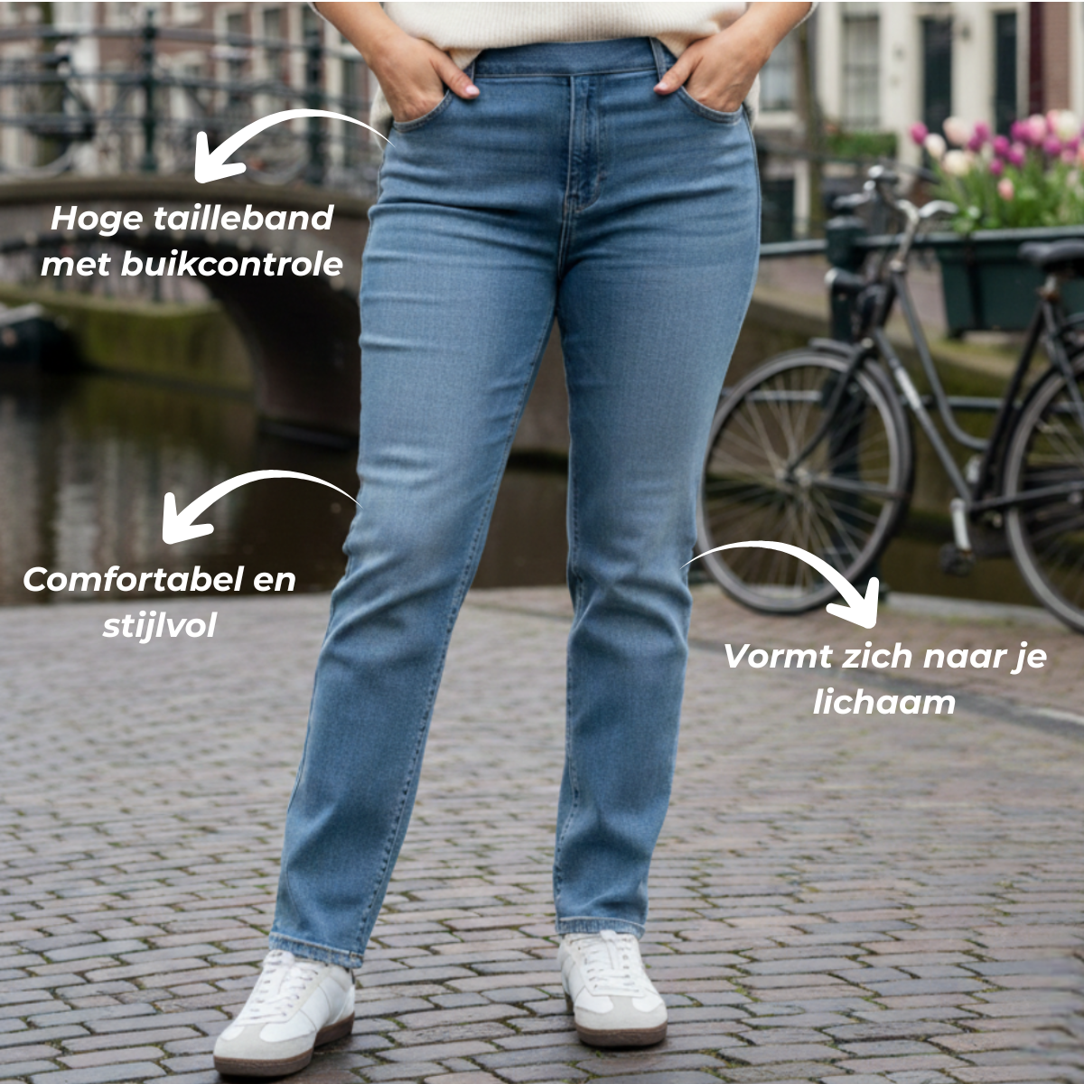 Anna | Elastische broek met hoge taille