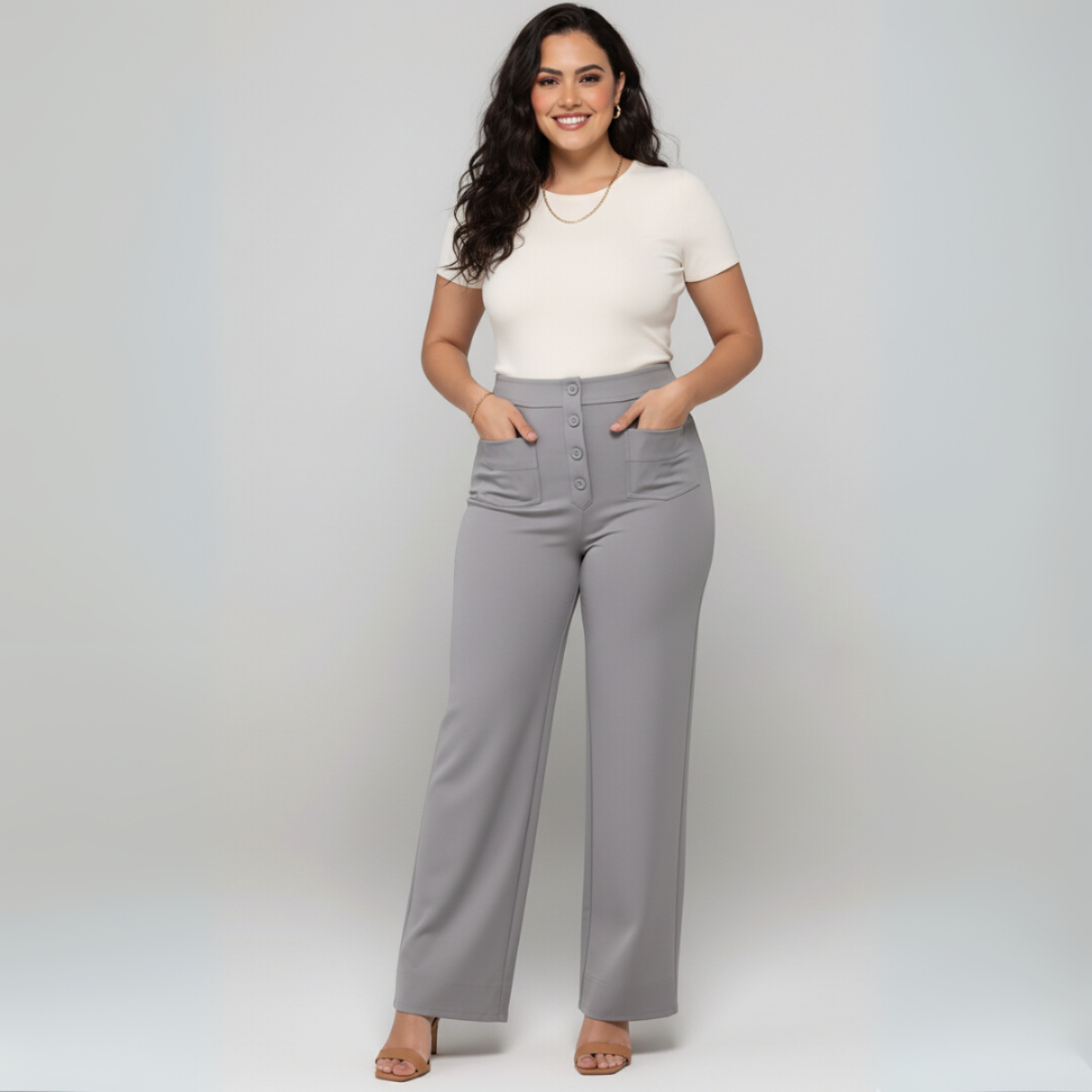 Elsa | Elastische broek met hoge taille