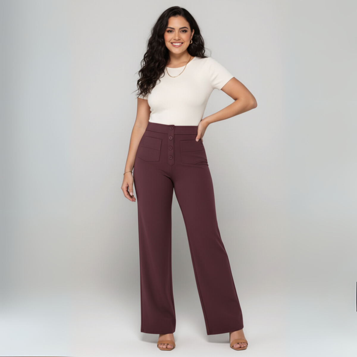 Elsa | Elastische broek met hoge taille