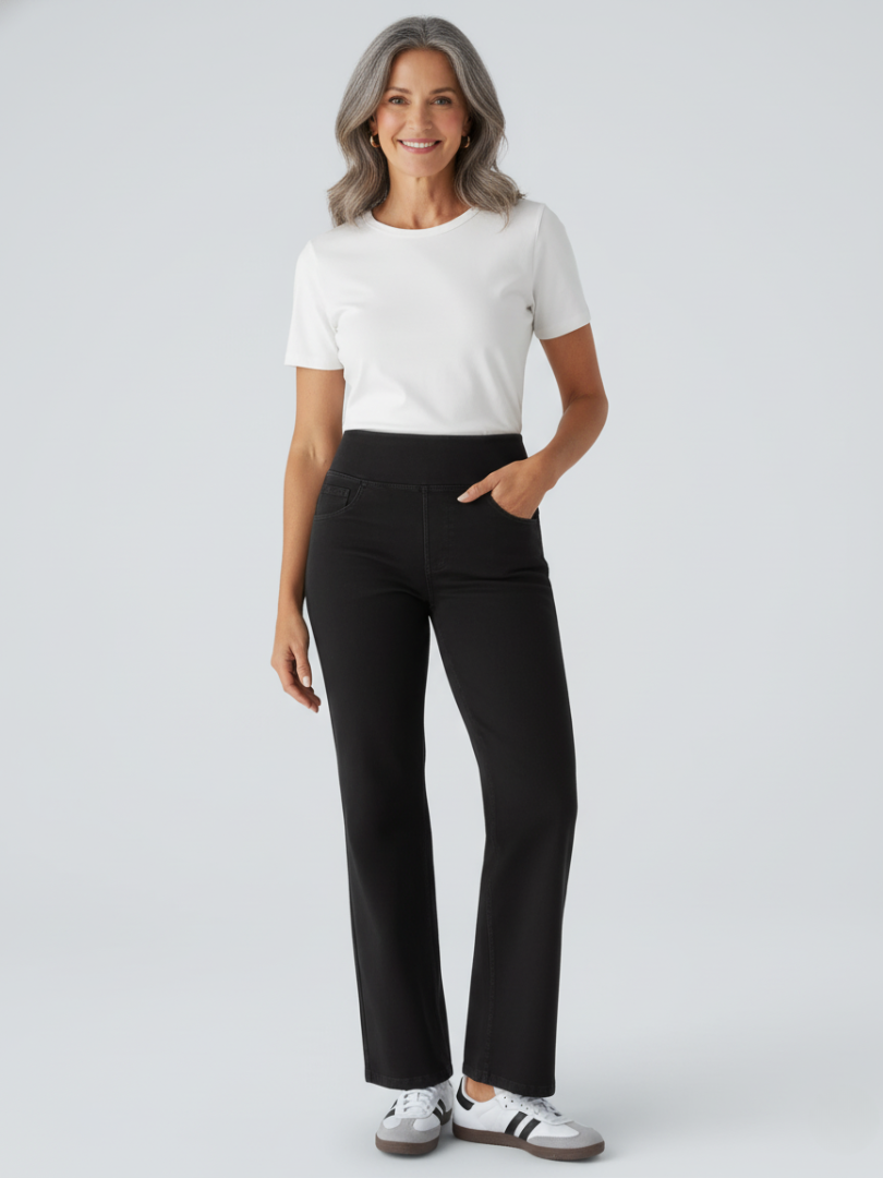 ElsaShape Denim Hoge Taille Jeans met Zakken – Comfortabele Look