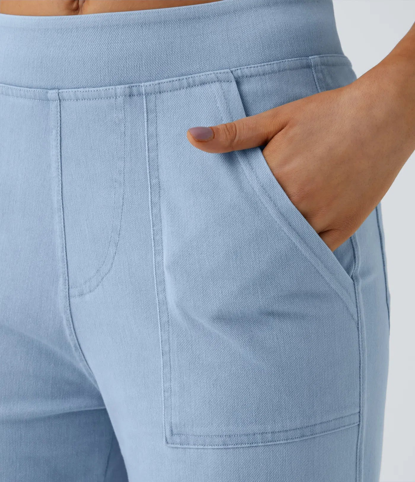 Ella | Elastische cargo broek met hoge taille