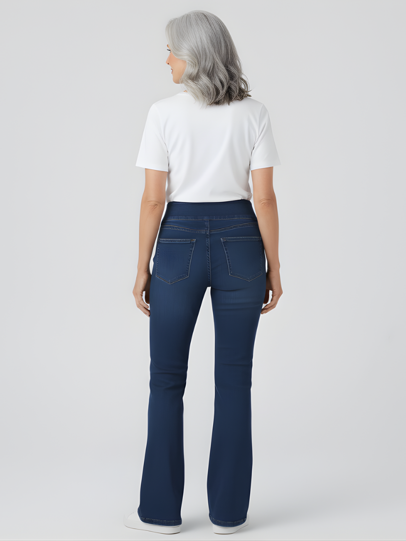 ElsaShape Hoge Taille Jeans met Crossover Band - Gewassen Look