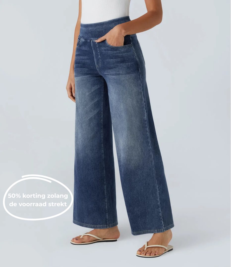 Eva | Elastische broek met hoge taille