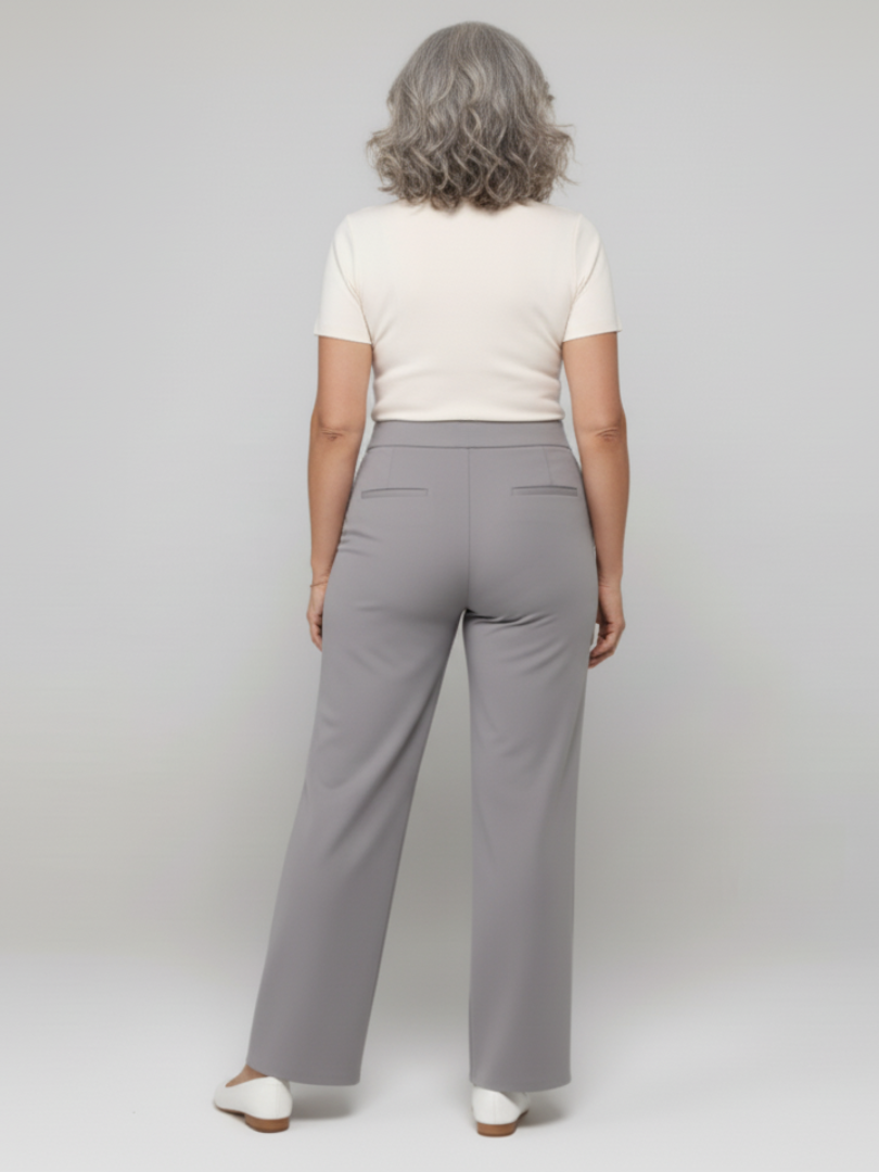 ElsaShape Hoge Taille Rechte Broek met Zakken – Rekbaar en Comfortabele Pasvorm