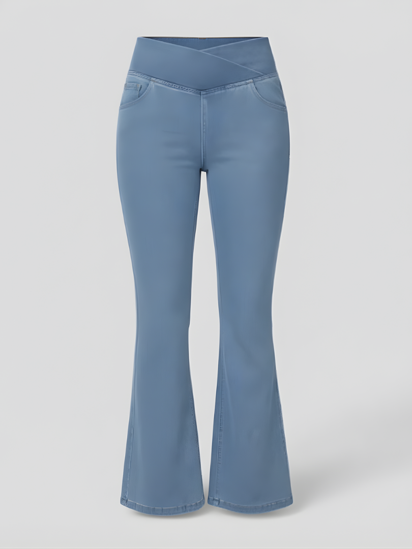 ElsaShape Hoge Taille Jeans met Crossover Band - Gewassen Look