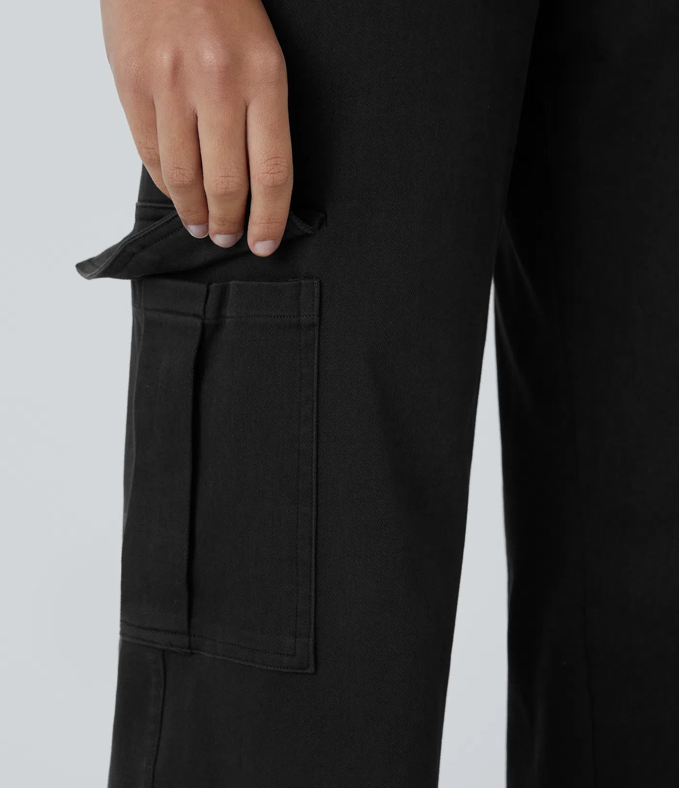Ella | Elastische cargo broek met hoge taille