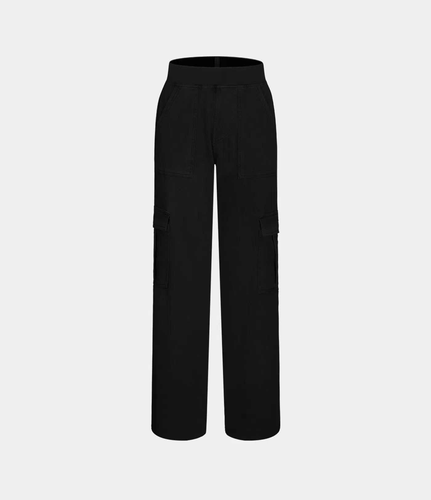 Ella | Elastische cargo broek met hoge taille