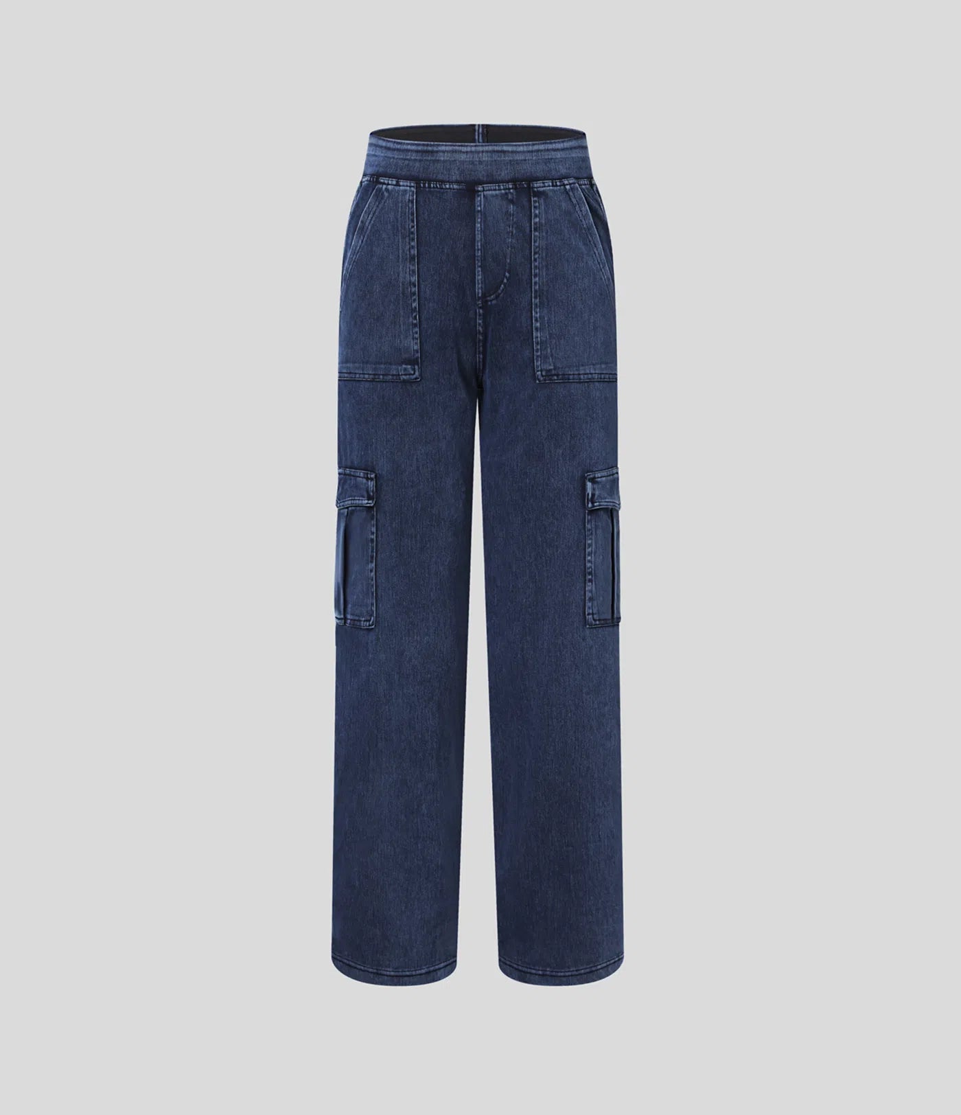 Ella | Elastische cargo broek met hoge taille