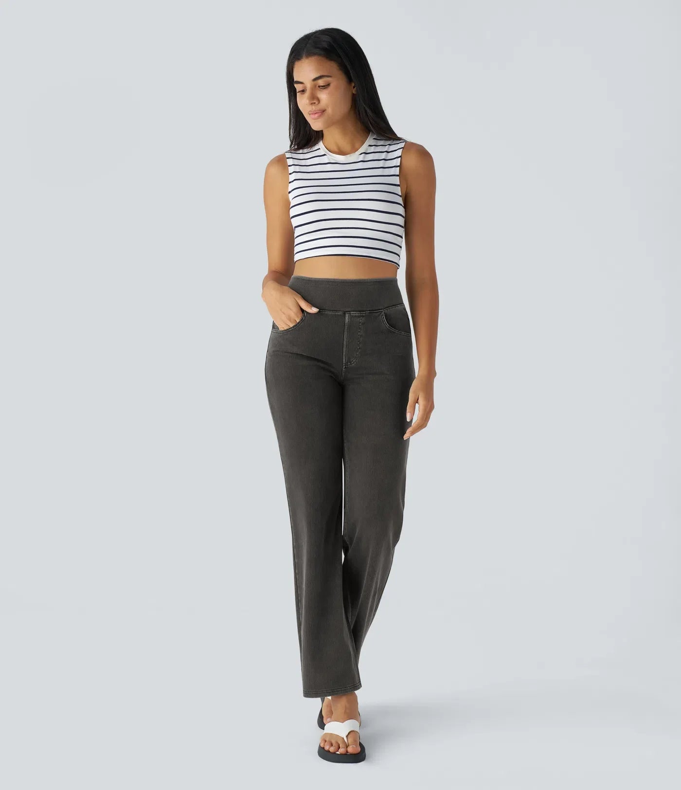 Mila | Elastische & Comfortabele Broek Met Hoge Taille