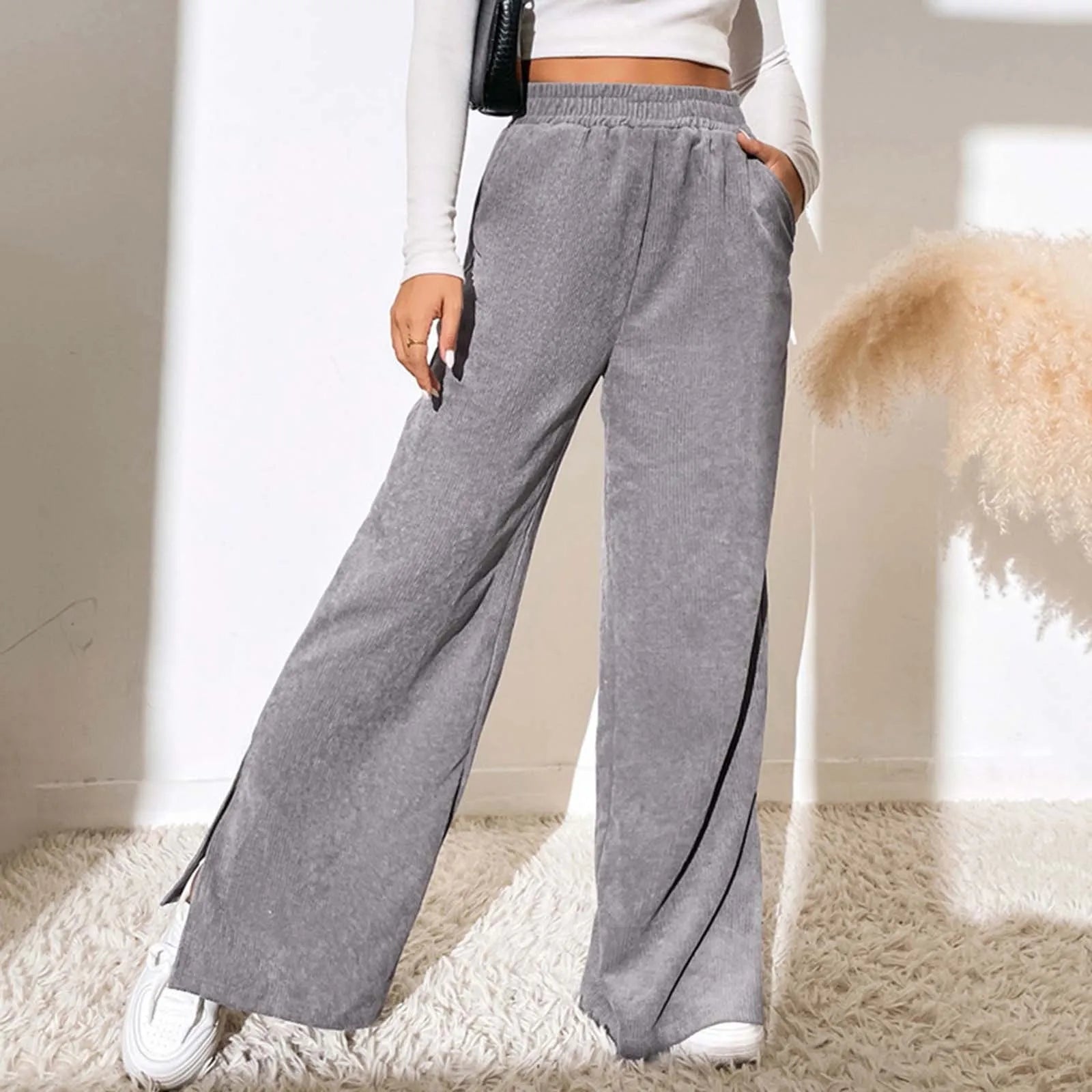 Valerie | Corduroy wijde broek