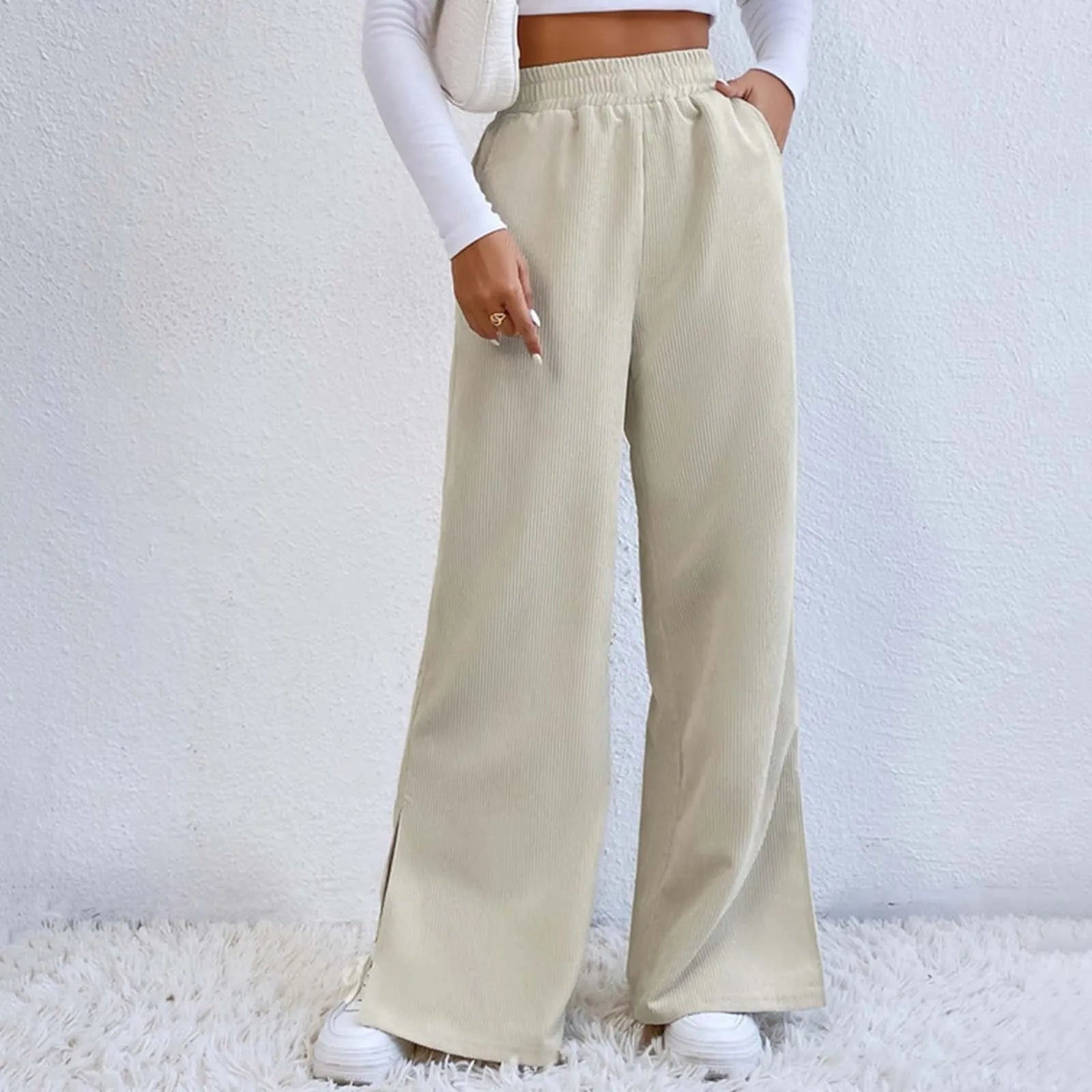 Valerie | Corduroy wijde broek